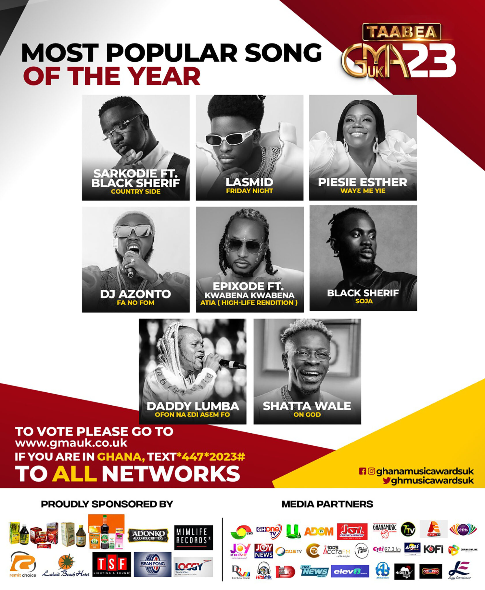 Ghana Music Awards UK announces nominees.